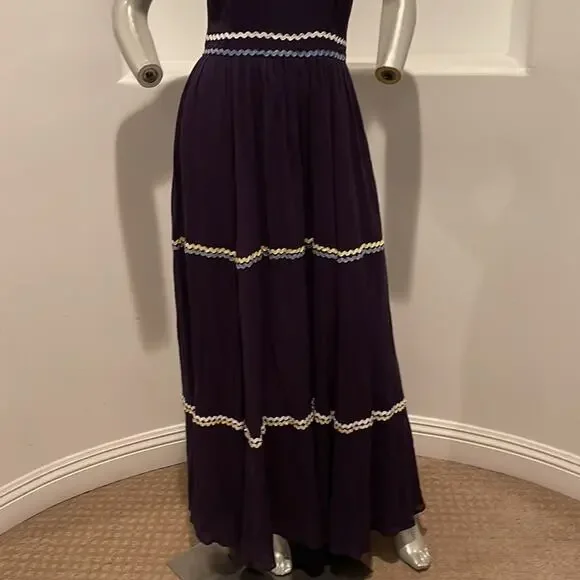 Modcloth Maxi Dress Blue Ribbon Accent BNWOT - Picture 7 of 11